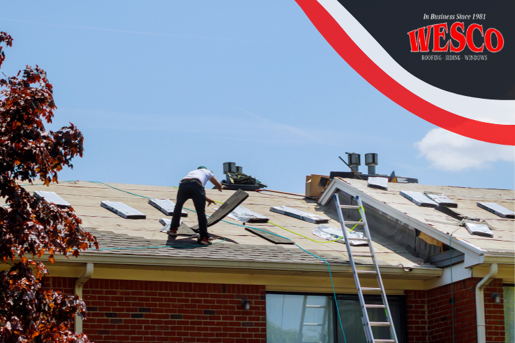 Local roofing contractors installating a roof in Humble, TX