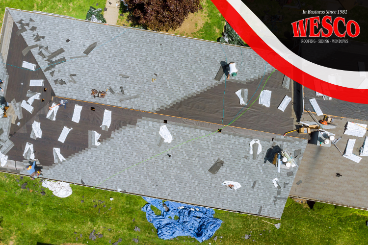 Roofing contractors working on a roof in Humble, TX.