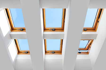 Interior view of set of skylights